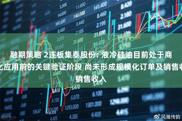 融期策略 2连板集泰股份: 液冷硅油目前处于商业化应用前的关键验证阶段 尚未形成规模化订单及销售收入
