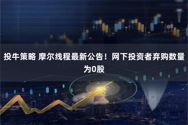 投牛策略 摩尔线程最新公告！网下投资者弃购数量为0股